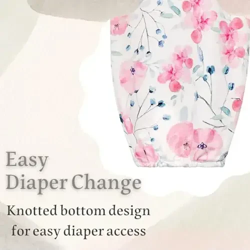 Giggle Angel Newborn Baby Sleeper Gown with Hat Knotted Gown Nightgown Coming Home Outfits for Baby Girl 2 Pieces Set - 3