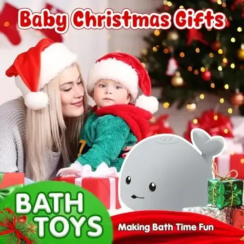 Gigilli Baby Bath Toys, Bath Toys for Kids Ages 1-3, 1 2 3 Year Boy Girl Gift Christmas Stocking Stuffers for Babies 6-12-18 Months Light Up Whale Bath Toy Sprinkler Toddler Birthday Bathtub Water Toy - 3