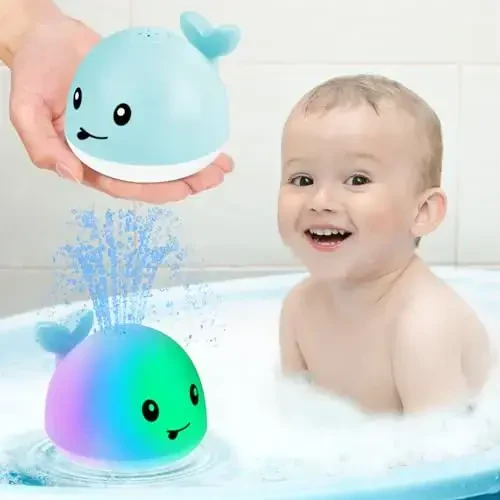 Gigilli Baby Bath Toys, Bath Toys for Kids Ages 1-3, 1 2 3 Year Boy Girl Gift Christmas Stocking Stuffers for Babies 6-12-18 Months Light Up Whale Bath Toy Sprinkler Toddler Birthday Bathtub Water Toy - 4