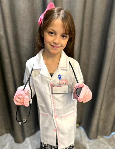 Gigoitly Kids Doctor Costume Vet Lab Coat Set for Girl’s Halloween Doctor Dress Up Halloween - 5