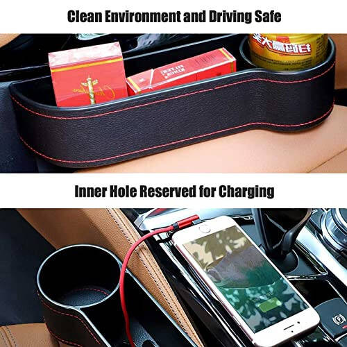 Gihunk Car Seat Gap Filler, 2 Pack Multifunctional Car Seat Organizer, Heavy Duty Tow Strap with Safety Hooks | 2” x 16.4’ | 13200 LB - 4