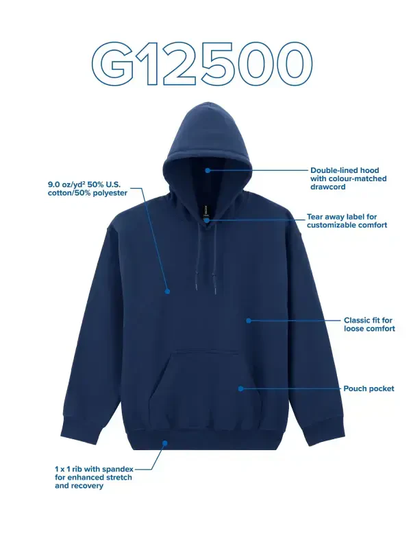 Gildan Men's DryBlend Hooded Sweatshirt with Pouch Pocket, Sizes S-3XL - 4