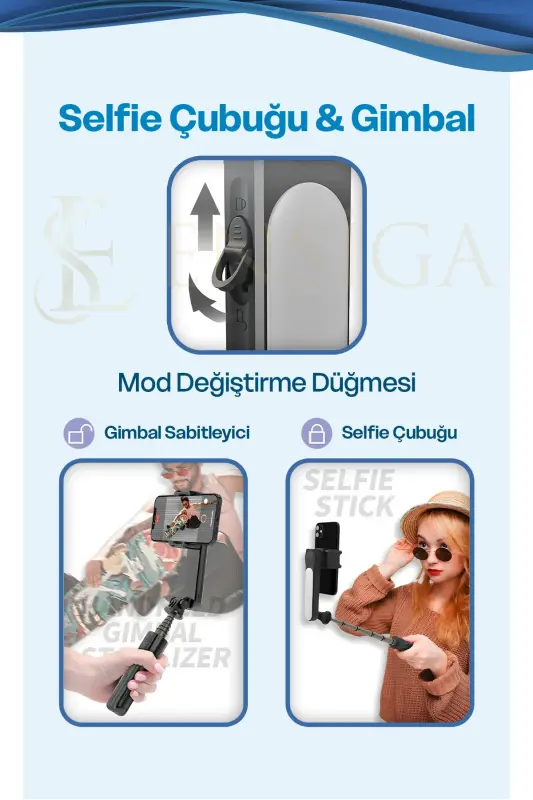 Gimbal Kablosuz Bluetooth Kumanda Selfie Tripod El Monopod dolgu ışığı IOS Android telefon deklanşör - L09 - 5