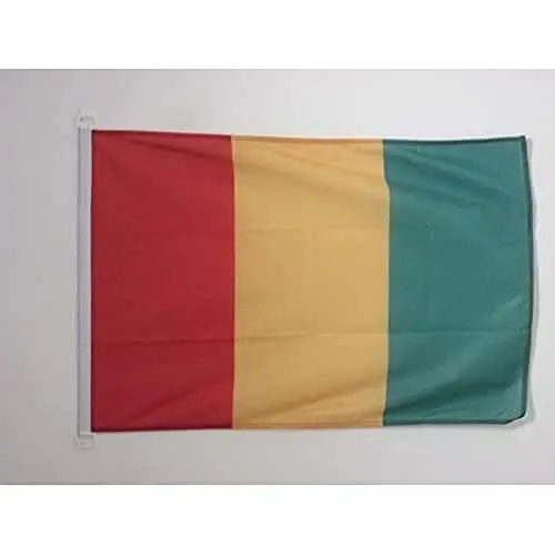 Guinea NAUTICAL Flag 18'' x 12'' - Guinean flags 30 x 45 cm. - Banner 12x18 in for boat - AZ FLAG 