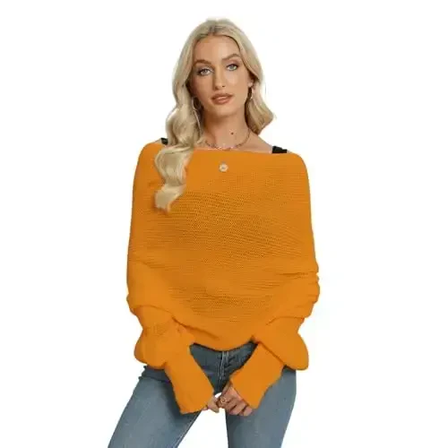 Ginger Autumn Winter Knitted Crochet Shawl Wrap with Sleeves, Warm Women's Scarf Top for Cold Weather - 1