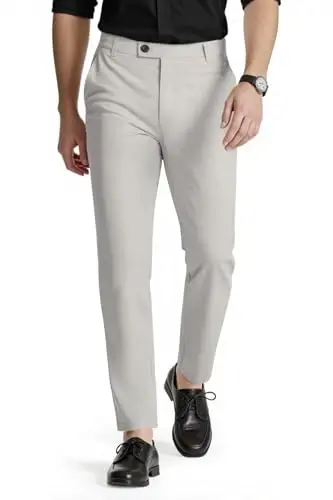 GINGTTO erkaklar kostyum shimlar Slim Fit Stretch erkaklar uchun rasmiy shimlar - 2