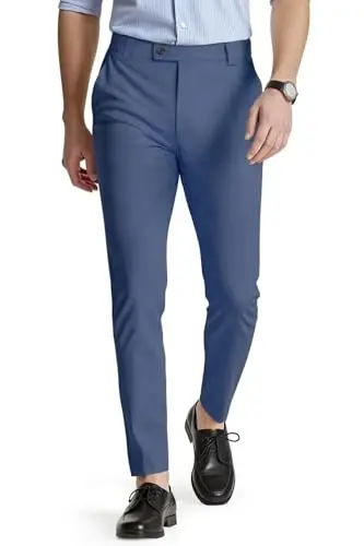 GINGTTO erkaklar kostyumi shimlar Slim Fit Stretch erkaklar uchun rasmiy shimlar - 1