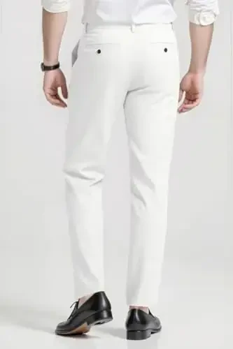 GINGTTO erkaklar kostyumi shimlar Slim Fit Stretch erkaklar uchun rasmiy shimlar - 3