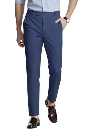GINGTTO erkaklar kostyumi tor kostyum shim Slim Fit Stretch erkaklar uchun rasmiy shim - 1