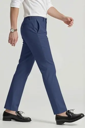 GINGTTO erkaklar kostyumi tor kostyum shim Slim Fit Stretch erkaklar uchun rasmiy shim - 3