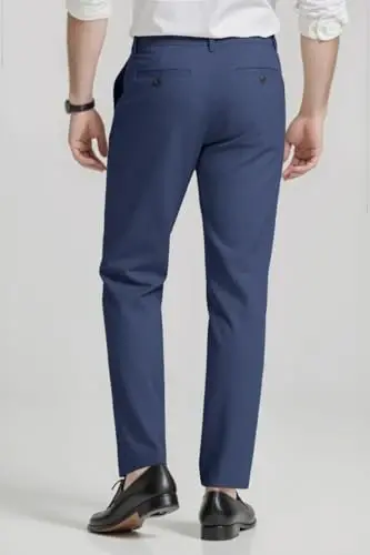 GINGTTO erkaklar kostyumi tor kostyum shim Slim Fit Stretch erkaklar uchun rasmiy shim - 4