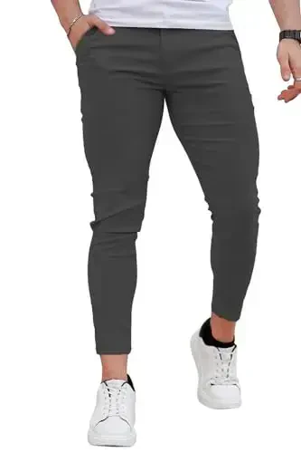 GINGTTO erkaklar kostyumi tor shimlar erkaklar uchun slim fit chino shimlar rasmiy - 1