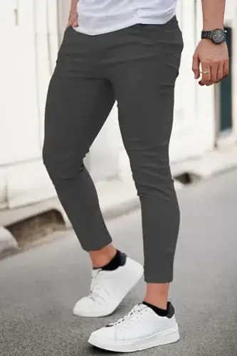 GINGTTO erkaklar kostyumi tor shimlar erkaklar uchun slim fit chino shimlar rasmiy - MODAZONE (1)