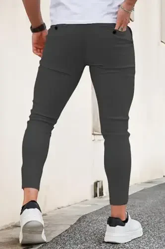 GINGTTO erkaklar kostyumi tor shimlar erkaklar uchun slim fit chino shimlar rasmiy - 3