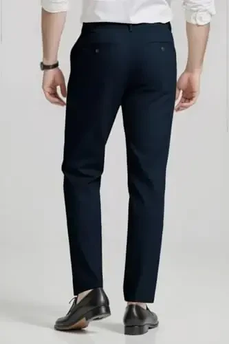GINGTTO erkaklar kostyumi tor shimlar Slim Fit Stretch erkaklar uchun rasmiy shimlar - 4