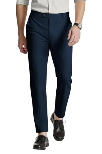 GINGTTO erkaklar kostyumi tor shimlar Slim Fit Stretch erkaklar uchun rasmiy shimlar - 1