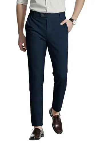 GINGTTO erkaklar kostyumi tor shimlar Slim Fit Stretch erkaklar uchun rasmiy shimlar - GINGTTO (1)