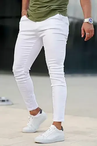 GINGTTO Erkaklar ko'ylagi Slim Fit Stretch Chino shimlar erkaklar uchun - 7