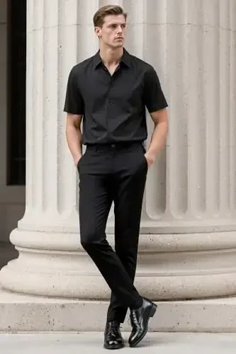 GINGTTO Erkaklar ko'ylagi Slim Fit Stretch Chino shimlar erkaklar uchun - 5