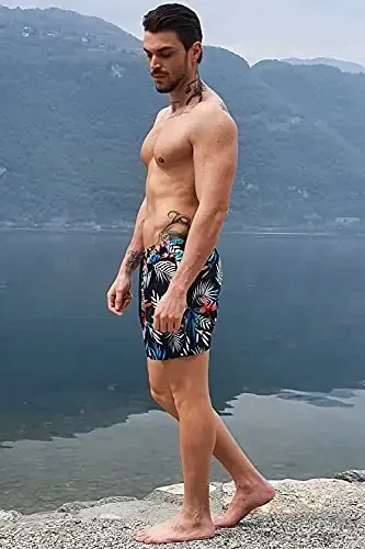 GINGTTO Erkaklar plyaj shortikalari mesh astarli cho'milish kostyumlari - 2