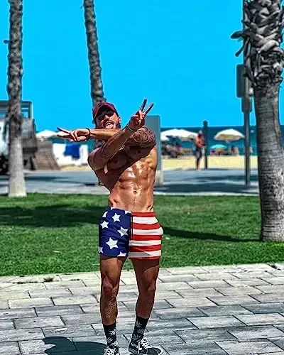 GINGTTO erkaklar plyaj shortilari mesh astarli cho'milish kostyumlari - 6