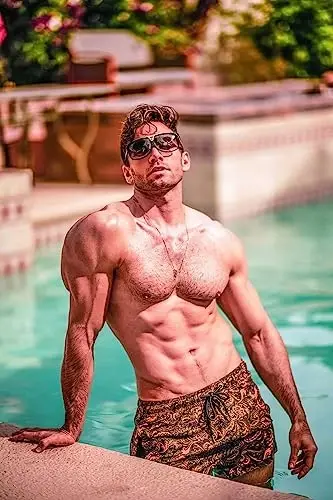 GINGTTO Erkaklar plyaj shortilari to'rli astarli cho'milish kostyumlari - 6