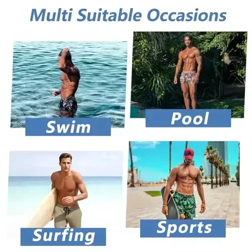 GINGTTO Erkaklar plyaj shortilari to'rli astarli cho'milish kostyumlari - 7
