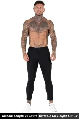 GINGTTO erkaklar shim kostyumi Slim Fit Chino erkaklar uchun rasmiy shim - 5