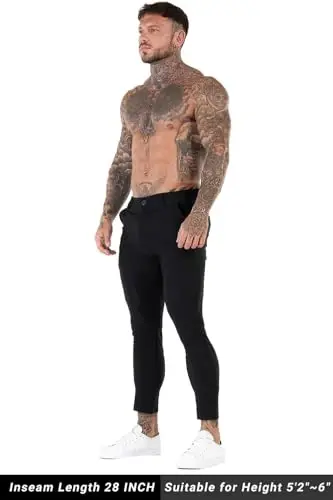 GINGTTO erkaklar shim kostyumi Slim Fit Chino erkaklar uchun rasmiy shim - 6