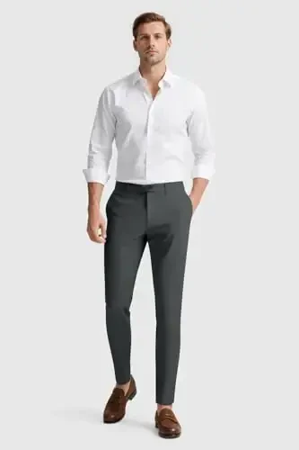 GINGTTO erkaklar shim Slim Fit Stretch Chino shim erkaklar uchun - 3