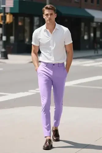 GINGTTO erkaklar shimining toraytirilgan bichimli stretch chinos shim - 4