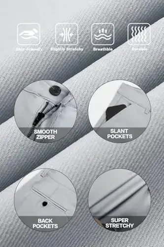 GINGTTO erkaklar shimining toraytirilgan bichimli stretch chinos shimlar - 4