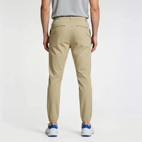 GINGTTO erkaklar uchun golf shimleri joggerlar ingichka bichimli toraygan streç qora 28 dyuymli ichki qism | Engil vaznli, 4 tomonlama cho'ziladigan, atletik bichimli, cho'ziladigan bel, cho'ntaklari fermuarli, golf, kiyinish va kundalik holatlar uchun ko'p qirrali. - 3