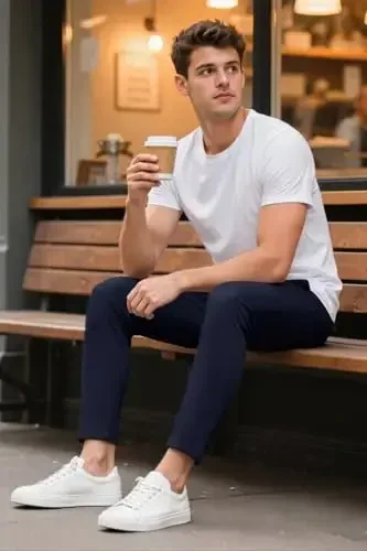 GINGTTO erkaklar uchun shimlar Slim Fit Chino Pants erkaklar uchun rasmiy - 5