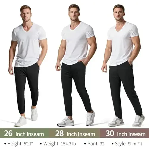 GINGTTO Erkaklar uchun Twill qisqartirilgan Jogger Shimlar Chinolar ingichka engil mashq shimlari Slim Fit toraytirilgan qora 34 - 4