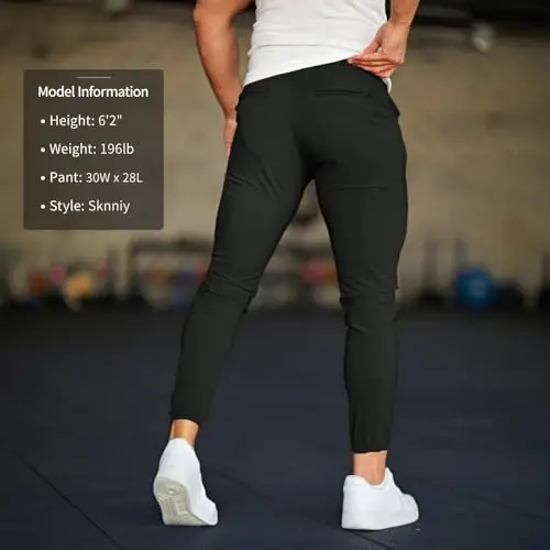 GINGTTO Erkaklar uchun Twill qisqartirilgan Jogger Shimlar Chinolar ingichka engil mashq shimlari Slim Fit toraytirilgan qora 34 - 3