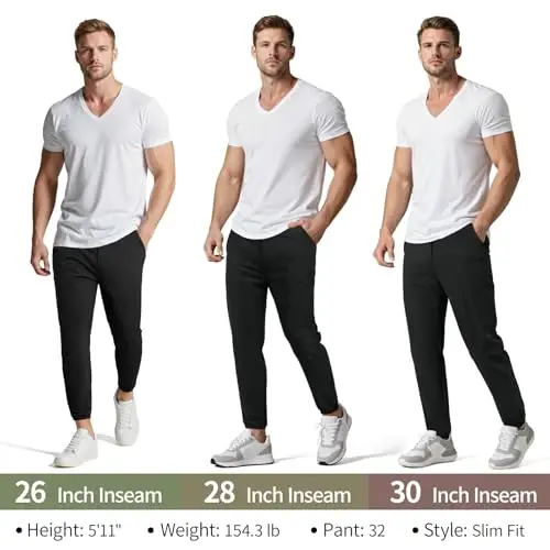 GINGTTO Erkaklar uchun Twill qisqartirilgan Jogger Shimlar Chinolar ingichka engil mashq shimlari Slim Fit toraytirilgan qora 34 - 4