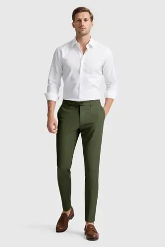 GINGTTO Mens Dress Pants Slim Fit Stretch Chino Pants for Men - 4