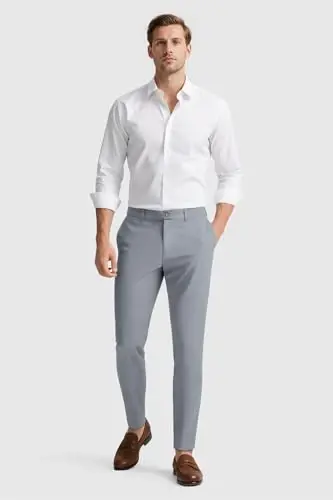 GINGTTO Mens Dress Pants Slim Fit Stretch Chino Pants for Men - 3