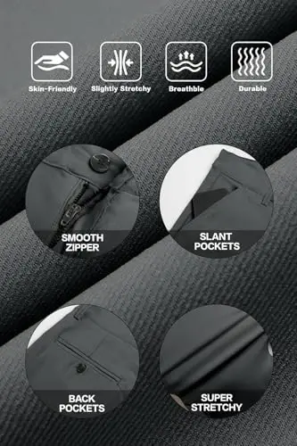 GINGTTO Mens Dress Pants Slim Fit Stretch Chino Pants for Men - 6