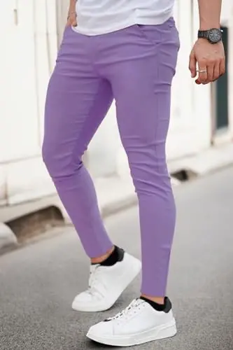 GINGTTO Mens Dress Pants Slim Fit Stretch Chino Pants for Men - 7