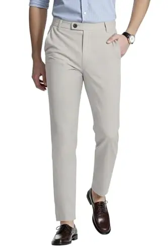 GINGTTO Mens Dress Pants Slim Fit Stretch Formal Pants for Men - 1