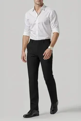 GINGTTO Mens Dress Pants Slim Fit Stretch Formal Pants for Men - 5