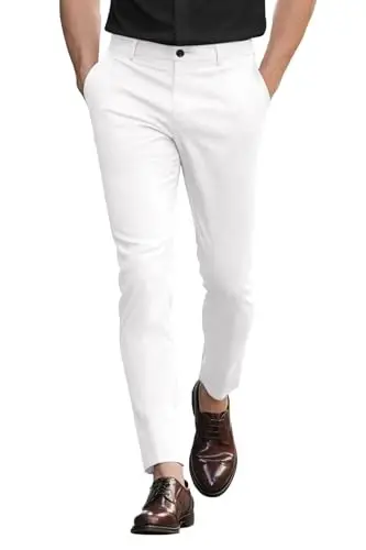 GINGTTO Mens Dress Pants Slim Fit Stretch Chino Pants for Men - 1