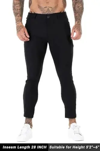 GINGTTO Erkek Pantolon Slim Fit Chino Pantolon Erkekler için Resmi - 4