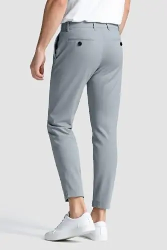 GINGTTO Erkek Pantolonları Slim Fit Chino Pantolon Erkekler için Formal - 2