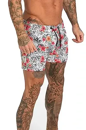 GINGTTO Men's Beach Shorts Bathing Suits with Mesh Lining 