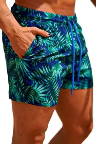 GINGTTO Men's Beach Shorts Bathing Suits with Mesh Lining - 2