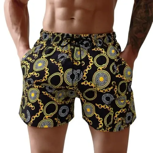 GINGTTO Men's Beach Shorts Bathing Suits with Mesh Lining - 1
