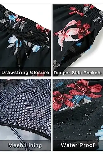 GINGTTO Men's Beach Shorts Bathing Suits with Mesh Lining - 4